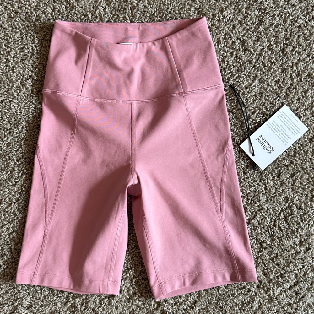 Girlfriend Collective High Rise Pink Bike Shorts NWT